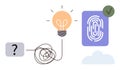 Problem-Solving Journey from Confusion to Innovative Solution and Secure Identity Verification Royalty Free Stock Photo