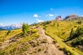 At the Path to Averau Peak in Dolomites - South Tyrol,Italy