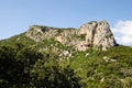 The path to cuile Sas Traes, in background Monte Tiscali Royalty Free Stock Photo