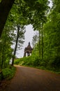 Path to the Emperor Kaiser William Monument through the forest at Porta Westfalica