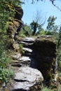 path to the Entersburg, stairs cut into slate rock