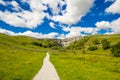 A path to Malham Cove Yorkshire Dales on a beautiful Summer day. Royalty Free Stock Photo