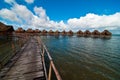 The path to the romantic bungalows resort