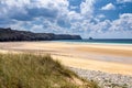 Path to sand beach with beachgrass. Way to the wide sandy beaches of the Atlantic. Royalty Free Stock Photo