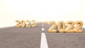 The path to success, setting goals each year,road route 2022 Heading to 2023 and beyond