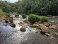 Path to Uluwehi Falls, Secret Falls in Summer in Wailua on Kauai Island in Hawaii. Royalty Free Stock Photo