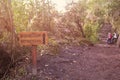 Path to waynapicchu mountain sign Royalty Free Stock Photo