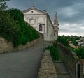 A path toward the church on the hill, popular sightseeing point just before the storm Royalty Free Stock Photo