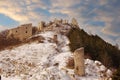 The path toward Rocca Calascio ruined castle Royalty Free Stock Photo