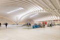 The PATH trains terminal within The Oculus, the Westfield World Trade Center, in New York, NY. Royalty Free Stock Photo