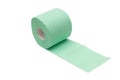 Path of unrolled green toilet paper