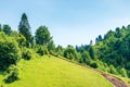 Path uphill in to the mountains Royalty Free Stock Photo