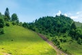 Path uphill in to the mountains Royalty Free Stock Photo