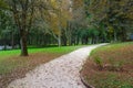 Path in Vrelo Bosne Park in Sarajevo in autumn. Bosnia and Herzegovina