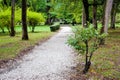 A path of white gravel in the park Royalty Free Stock Photo