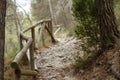 Path with wooden railing in the Preventorium of Alcoi Royalty Free Stock Photo