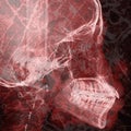 Pathogen abstract with x-ray film background on double exposure Royalty Free Stock Photo
