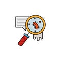 pathogen bacteria magnifying glass line icon. element of bacterium virus illustration icons. signs symbols can be used for web