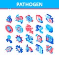 Pathogen Isometric Vector Sign Icons Set Royalty Free Stock Photo