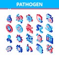 Pathogen Isometric Vector Sign Icons Set Royalty Free Stock Photo