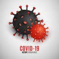 Pathogen organism Coronavirus. Covid-19 epidemic infectious disease. Cellular infection. 3D virus model for your science design.