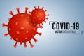 Pathogen organism coronavirus on a light blue background. Covid-19 epidemic infectious disease. Cellular infection. Background or Royalty Free Stock Photo