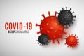 Pathogen organism Coronavirus for science banner. Covid-19 epidemic infectious disease. Cellular infection. Realistic virus model