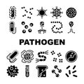 Pathogen Virus Disease Collection Icons Set Vector