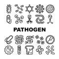 Pathogen Virus Disease Collection Icons Set Vector