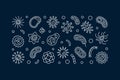 Pathogen and viruses banner. Vector bacteria illustration Royalty Free Stock Photo