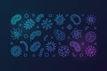 Pathogen and viruses colored banner. Vector bright illustration Royalty Free Stock Photo