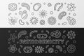 Pathogenicity silver banners - vector linear illustration Royalty Free Stock Photo