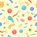 Pathogens shapes. seamless bacterium and viruses pattern. Royalty Free Stock Photo