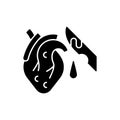 Pathological waste black glyph icon
