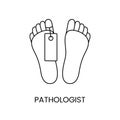 Pathologist line icon in vector, illustration of medical profession.