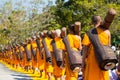 Pathum Thani, THAILAND -January, 2016 : 1,131 Monks from Wat Phra