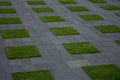 A pathwalk with grassy rectangular patches in Melbourne Royalty Free Stock Photo