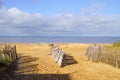 Pathway access to sand beach in Chatelaillon Plage city sea in France