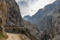 Pathway along Cares river in north Spain