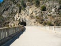 Path along the dam perimeter, Hetch Hetchy Reservoir, California, USA