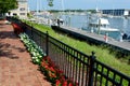 Pathway along the dock and canal in Lewes, DE Royalty Free Stock Photo