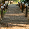 Pathway along with lamp