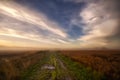 Pathway in the autumn fields