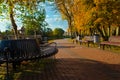 Pathway through the autumn park