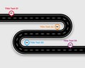 Pathway infographic template with winding road