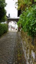 pathway leading to gate Castle Reifferscheid, Eifel, Germany