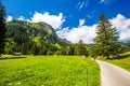 Pathway leading to Lauenensee near Gstaad, Berner Oberland, Switzerland