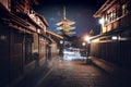 Pathway in the middle of buildings in Japan Royalty Free Stock Photo