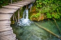 Pathway over the lake in Plitvice Lakes, Croatia Royalty Free Stock Photo