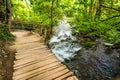 Pathway over the lake in Plitvice Lakes, Croatia Royalty Free Stock Photo